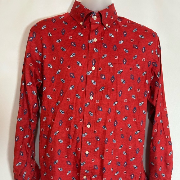 Daniel Cremieux Red Casual Button Down Shirt Medium 100%Cotton - Picture 9 of 11